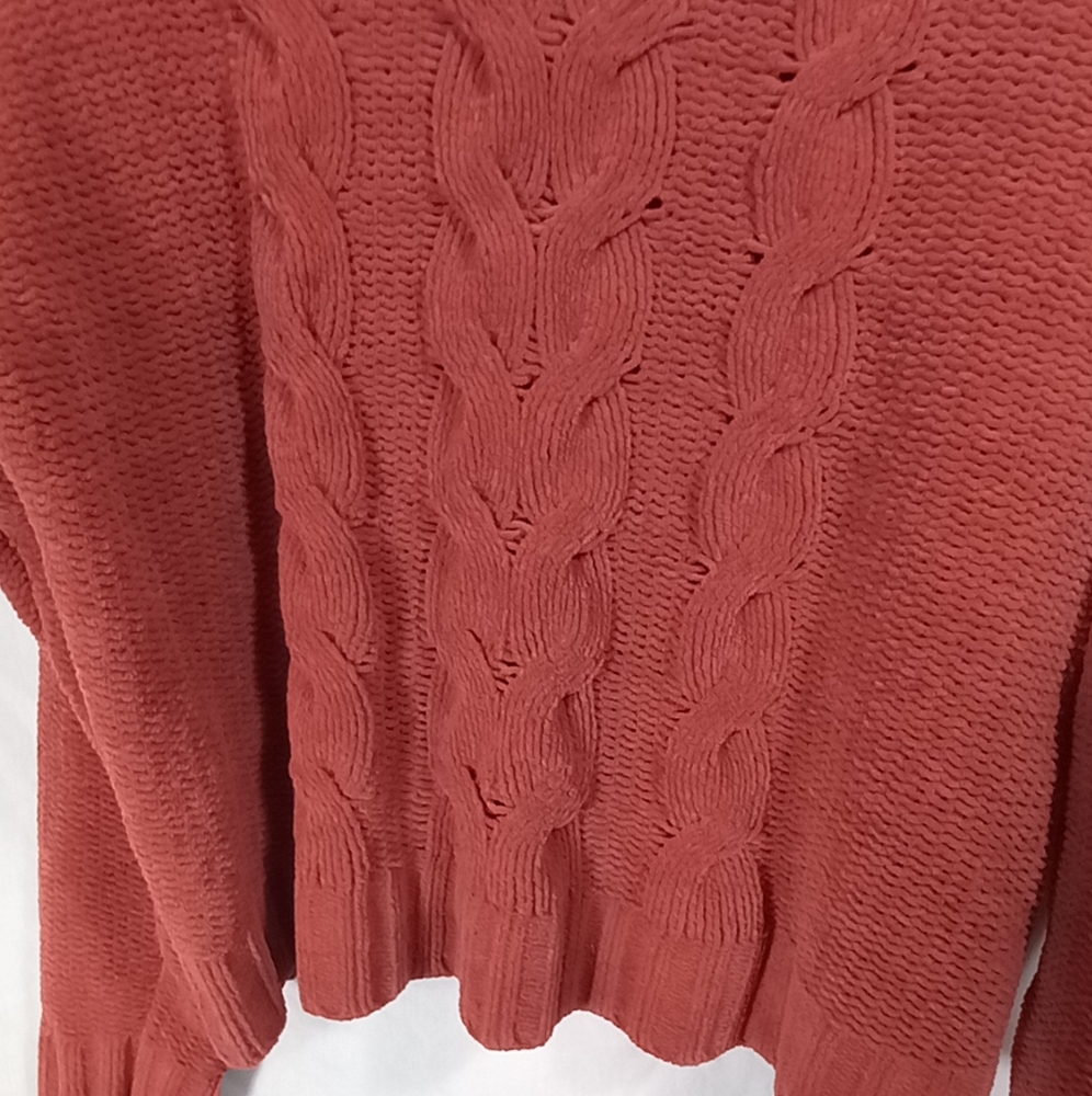 American Eagle Rust Orange Cable Knit Sweater Siz… - image 3